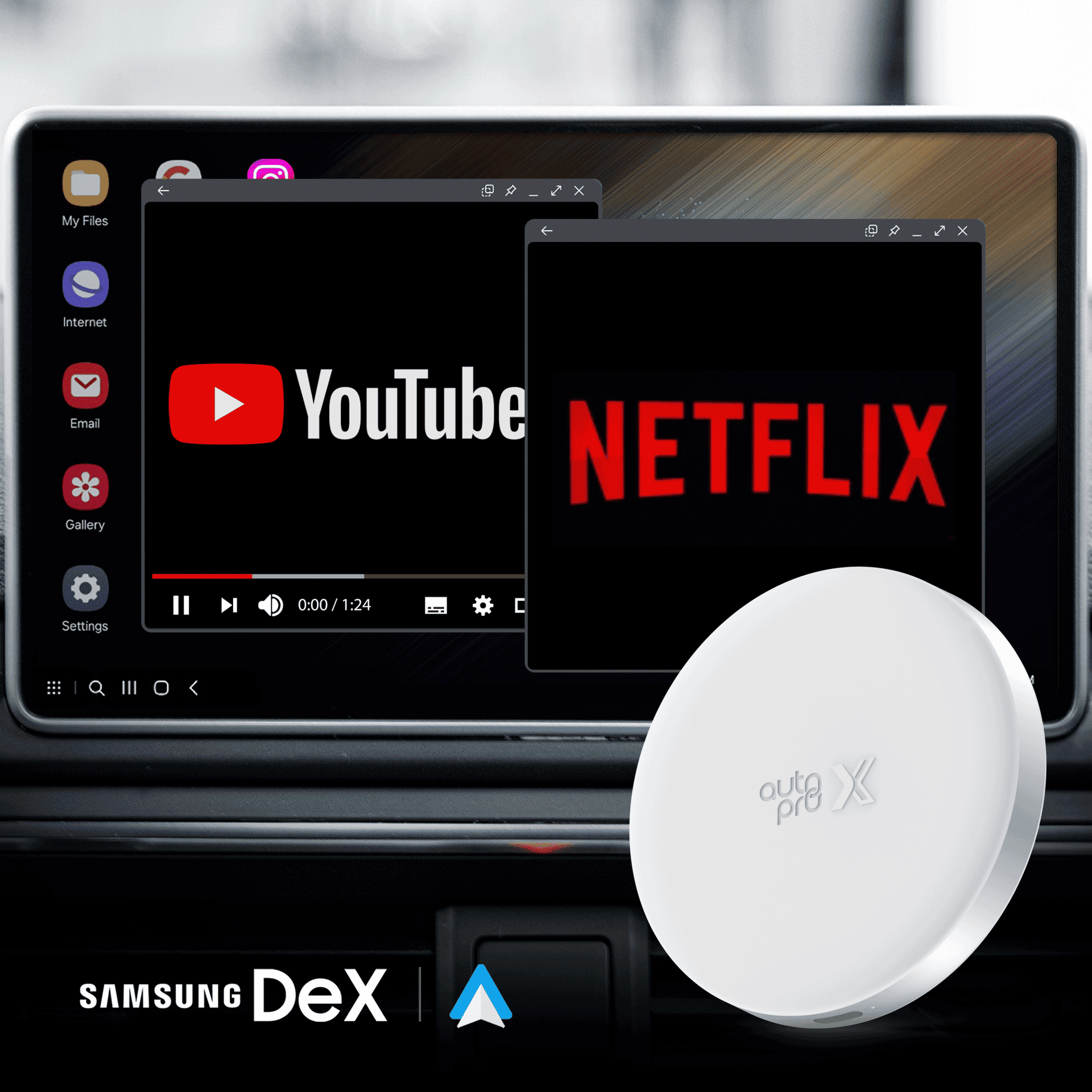 AutoPro X ワイヤレス Android Auto と Samsung DeX 対応